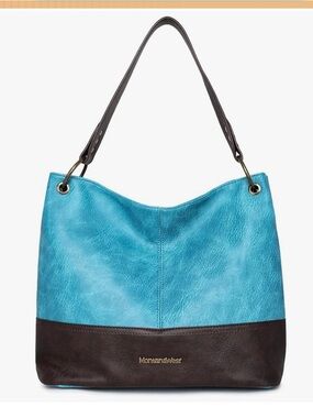 Montana West Teal and Brown Two-Tone Shoulder Bag